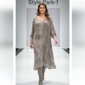 Gray Tie-Dye  Dress